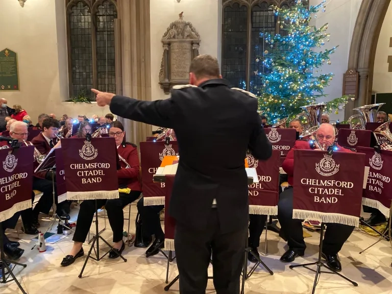 Conductor supporting Chelmsford Citadel Band