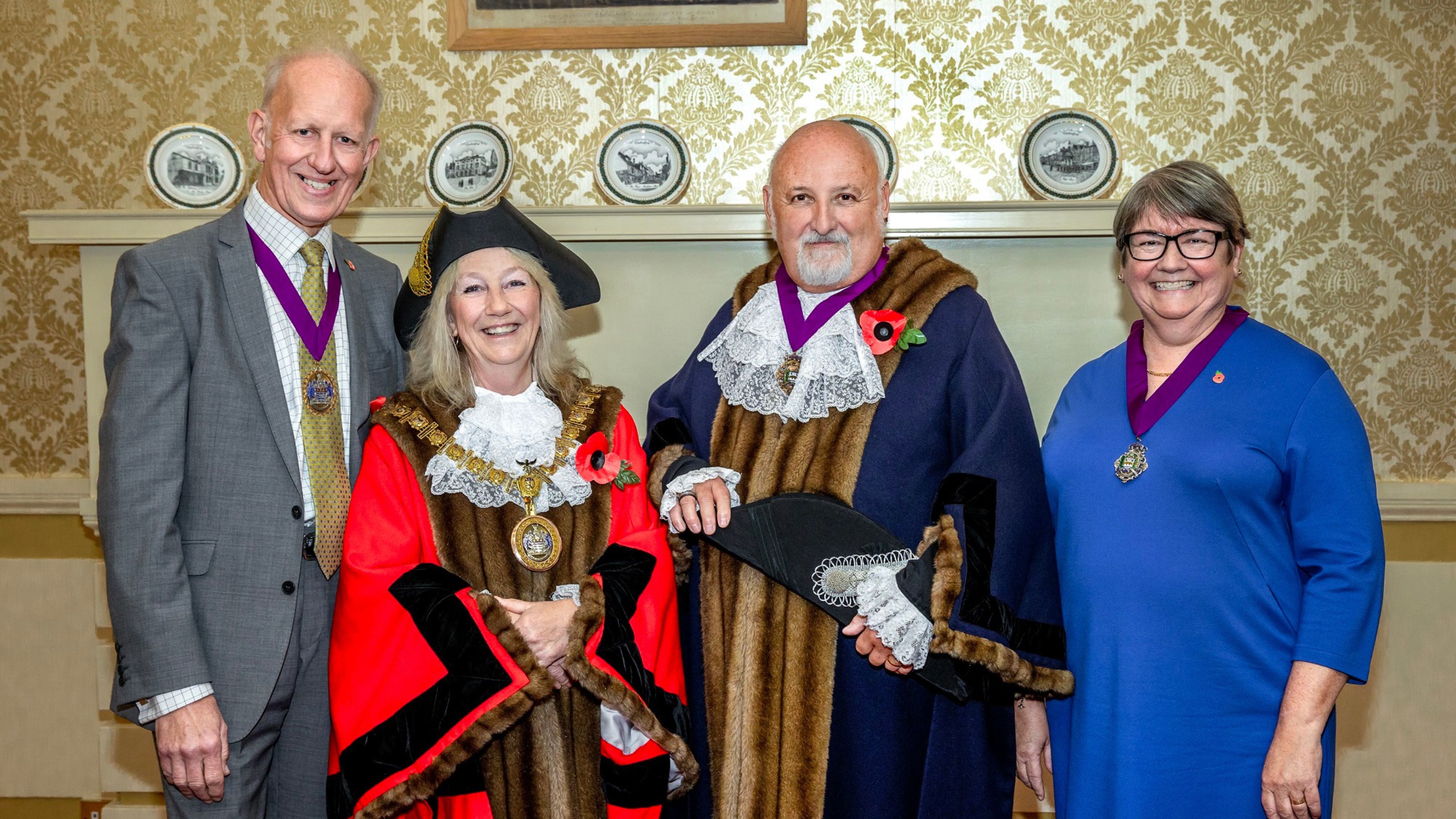 The Mayor Of Chelmsford, Cllr Sue Dobson, And Her Deputy, Cllr Bob Massey Are Pictured With Their Consorts