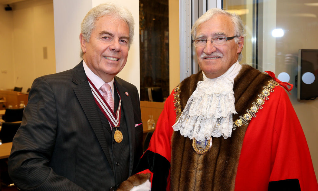 Cllr Mackrory And Mayor Villa At Full Council In 2014