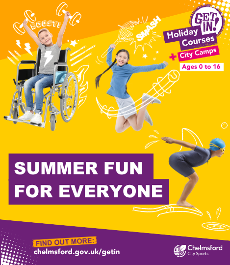 Summer fun for everyone. Get In holiday courses for ages 0 to 16. (Kids getting active and having fun)