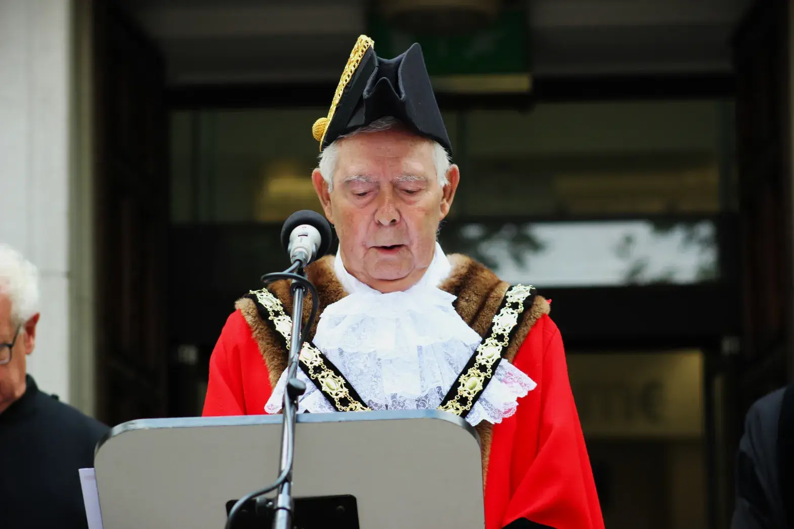 Mayor Galley Speaking At Podium