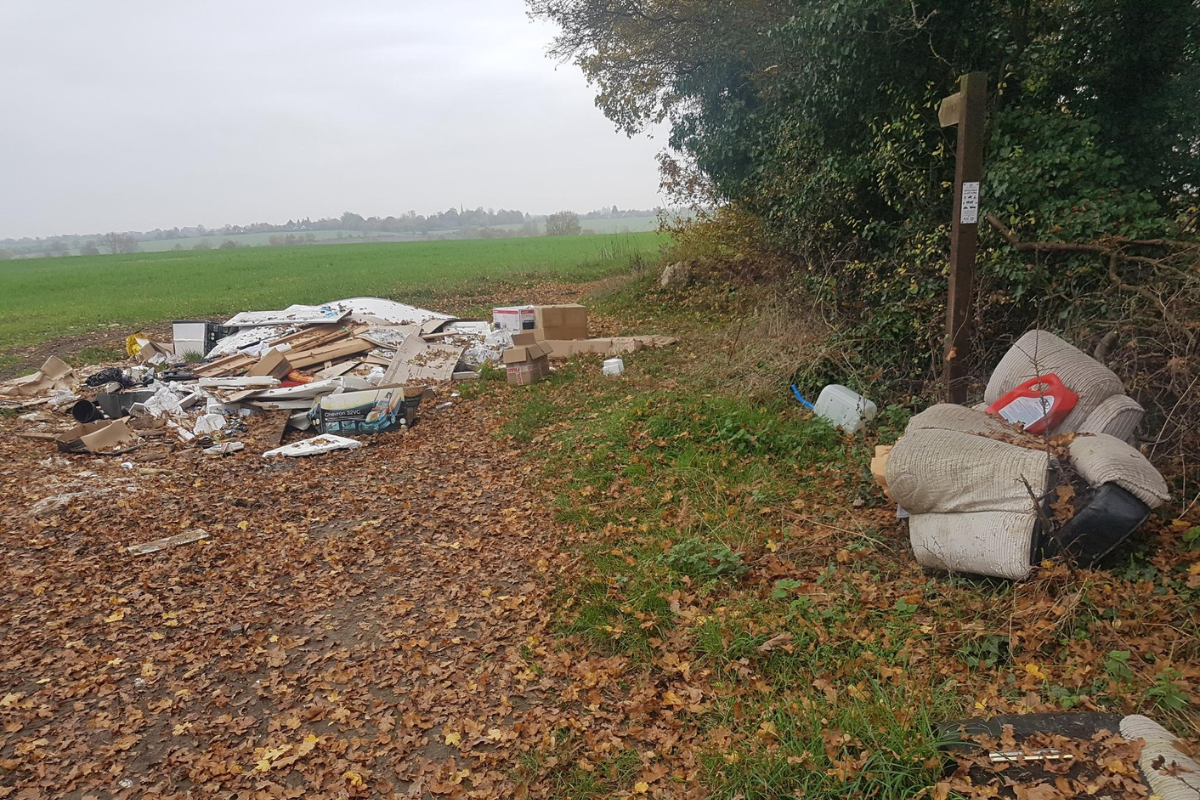 Items Fly Tipped In A Field