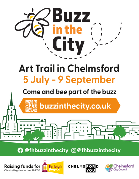 Buzz in the City Art Trail in Chelmsford (5 July to 9 September) in aid of Farleigh Hospice