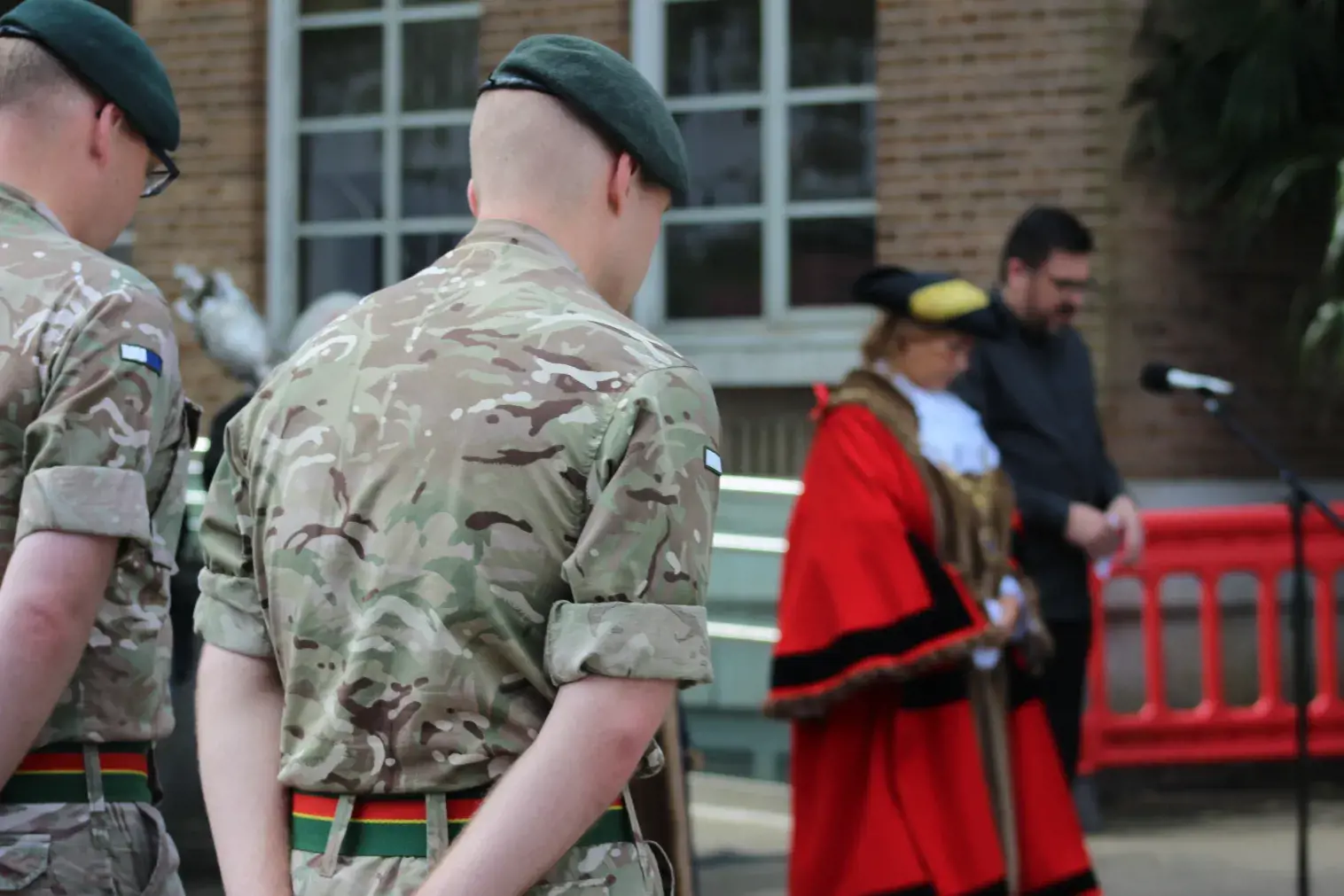 Mayor And Soldiers Marking Armed Forces Day