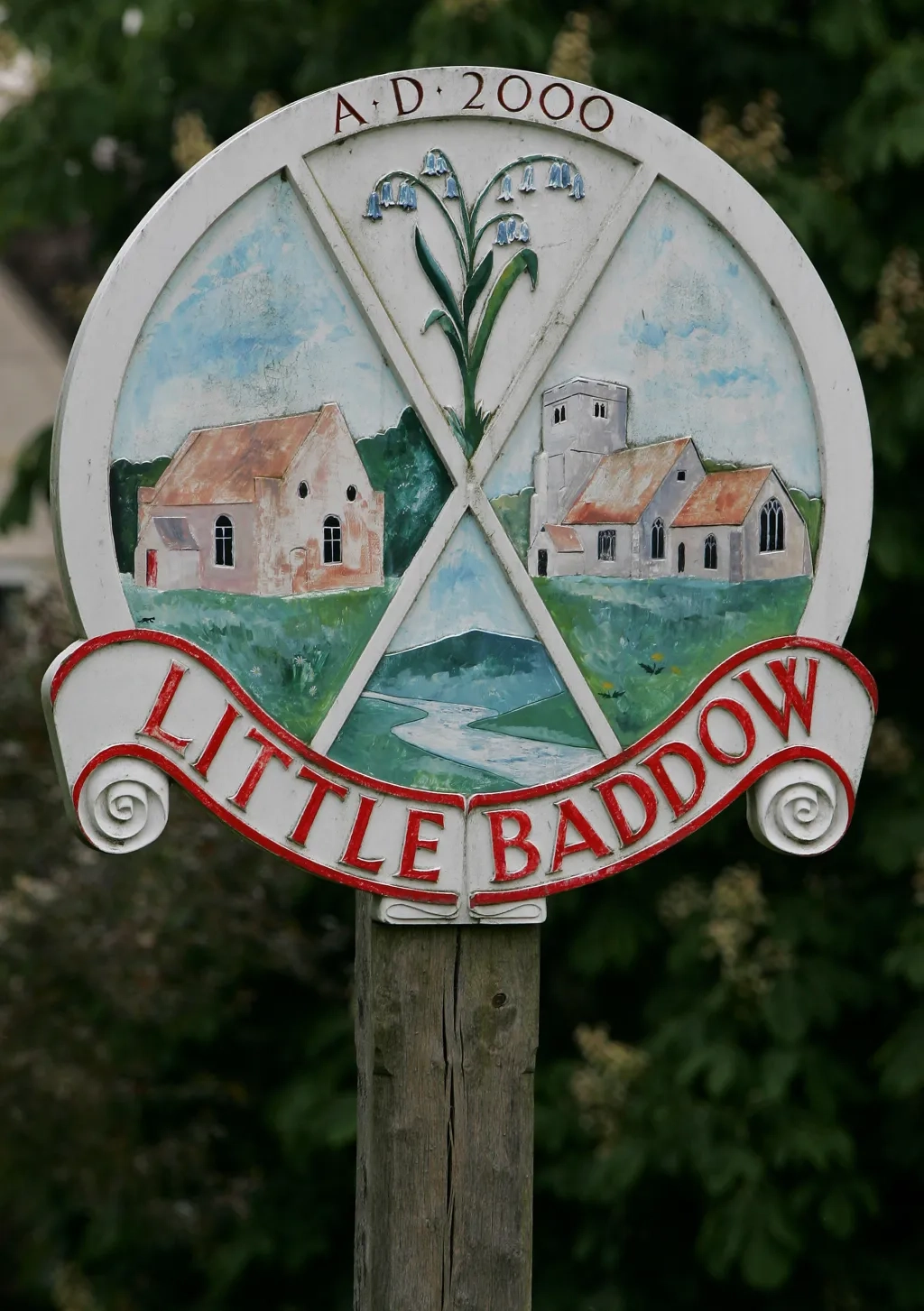 Little Baddow sign close up