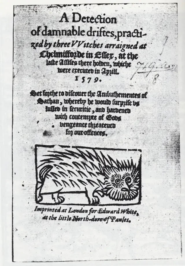 Page From ‘A Detection Of Damnable Driftes, Practized By Three Vvitches Arraigned At Chelmisforde In Essex’