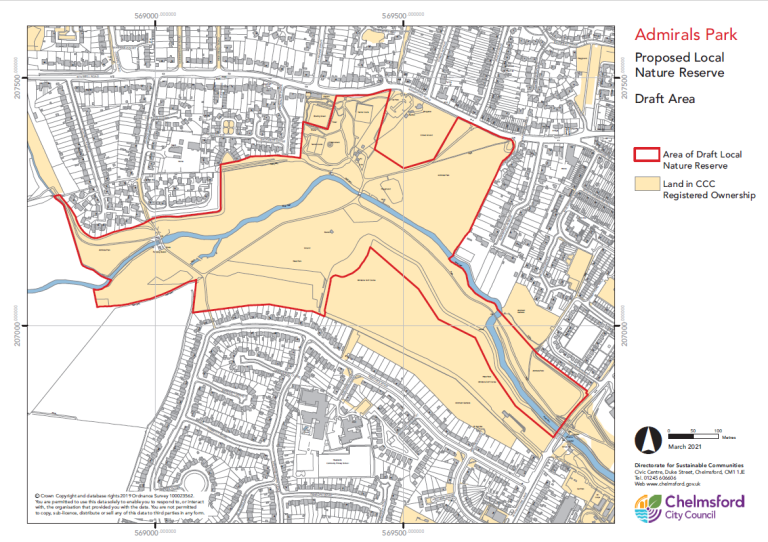Admirals Park Local Nature Reserve Map