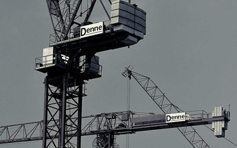 Cranes at contruction site (Black And White)