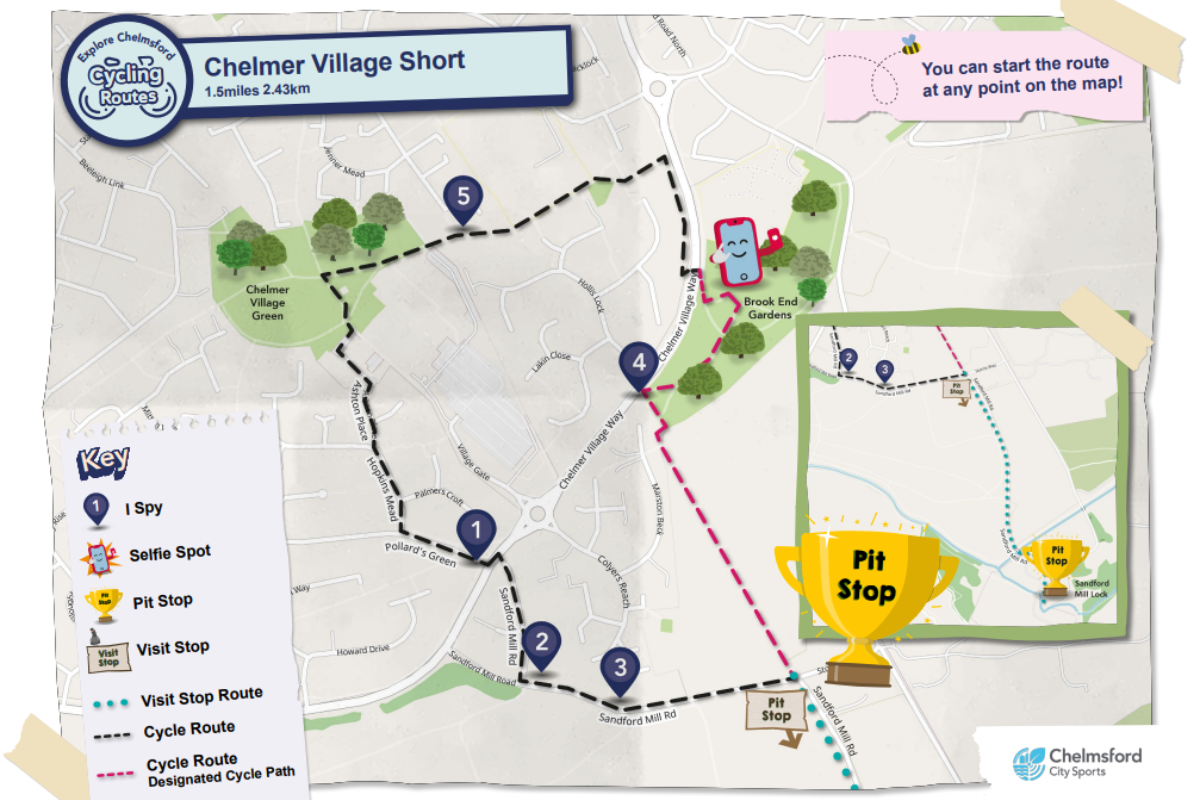 An Example Of Explore Chelmsford Cycle Route Maps