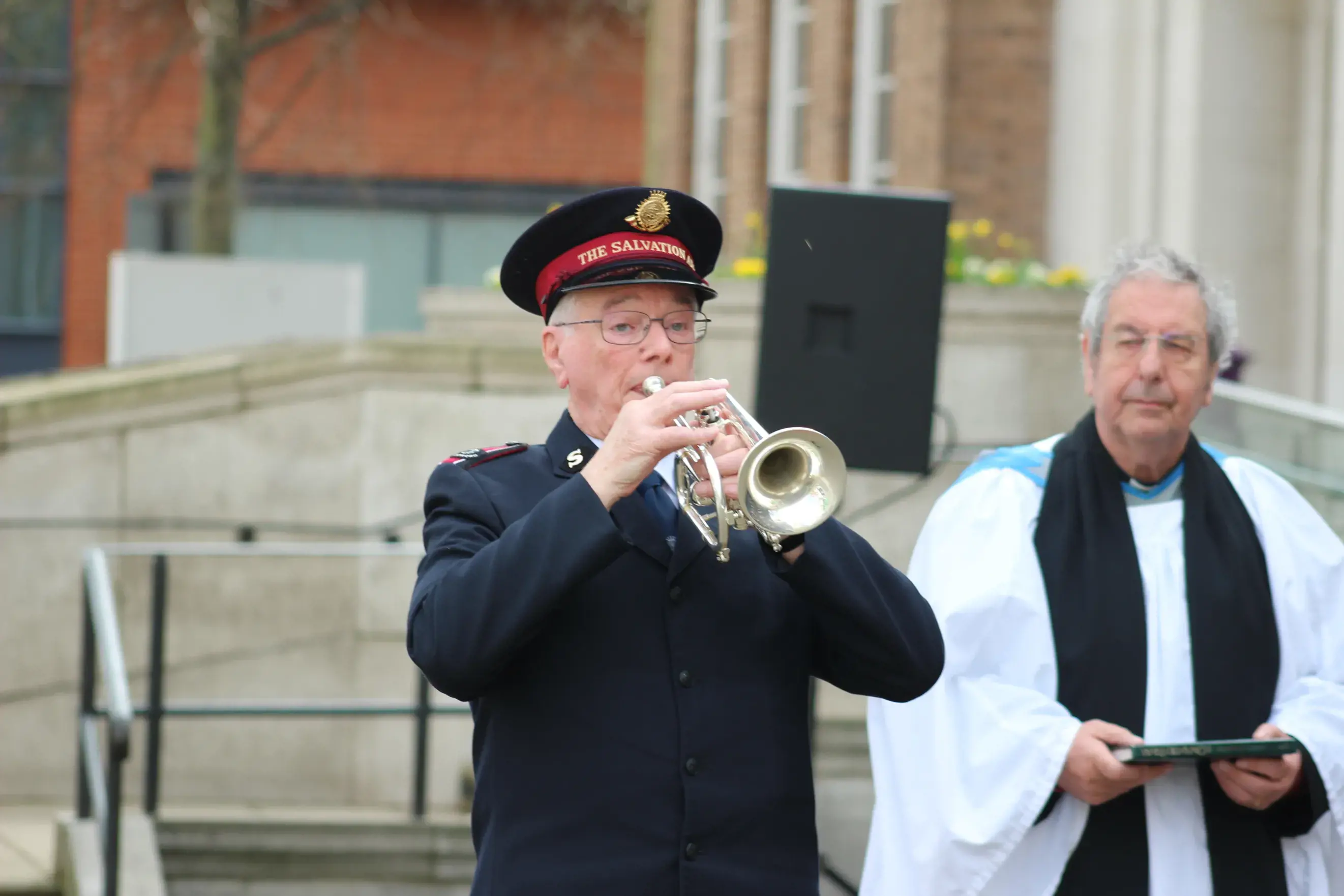 Trumpet being played at commonwealth day