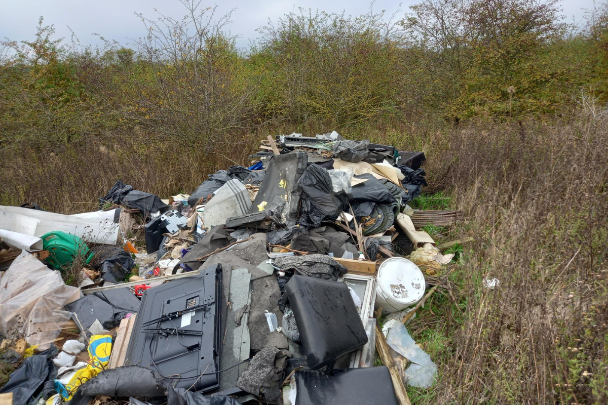 A Large Fly Tip In A Field In Chelmsford