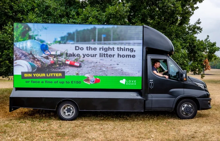Anti Littering Advert On Van