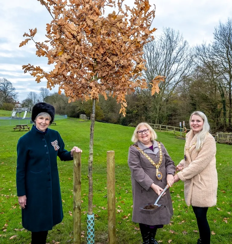Mayor Deakin At Tree Planting With HM Lord Lieutenant Of Essex
