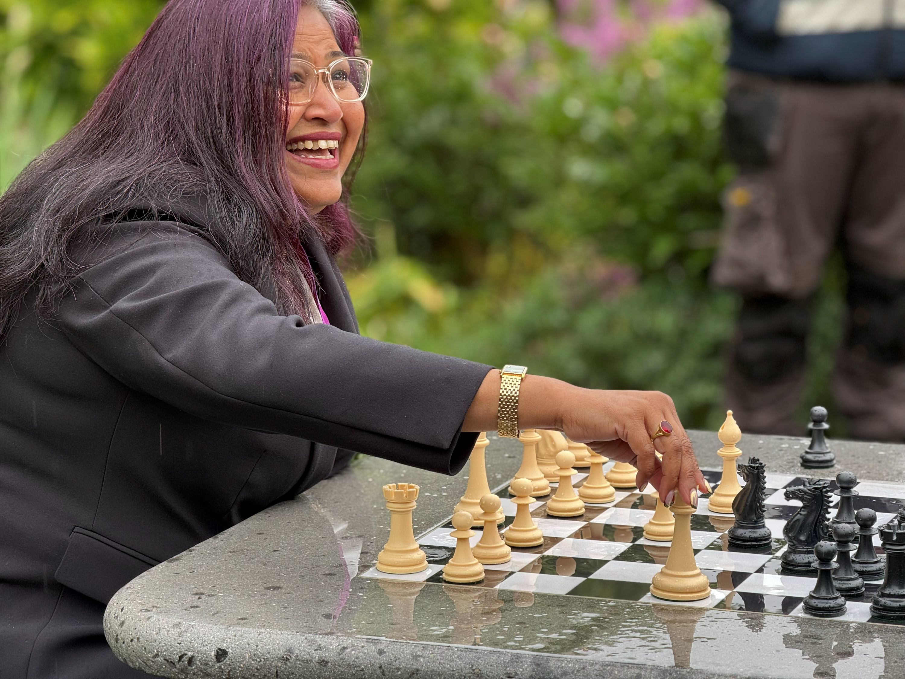 Chess garden opening - Cllr Rajesh playing chess.jpg