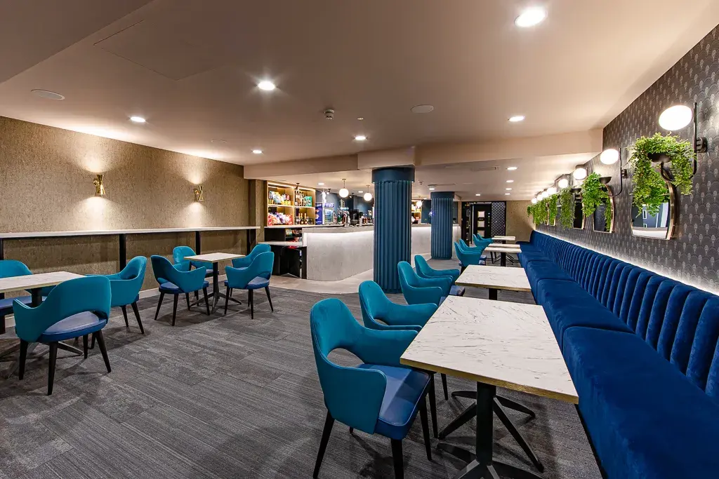 Bar with seating areas