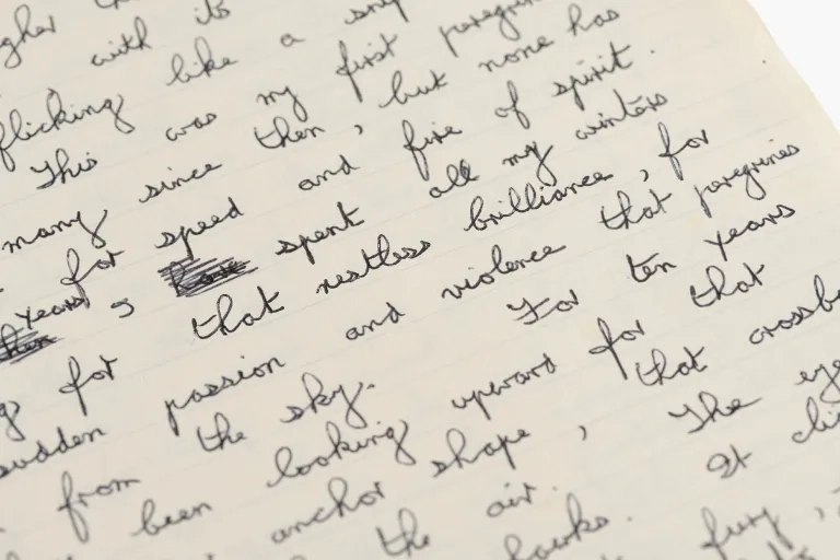 Handwritten Text From The Peregrine