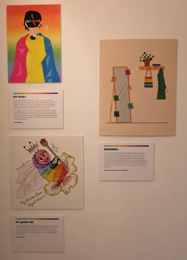 Behind The Rainbow Pieces Displayed On Wall
