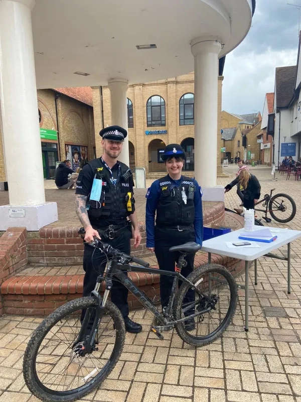 Police With Bike In South Woodham Ferrers