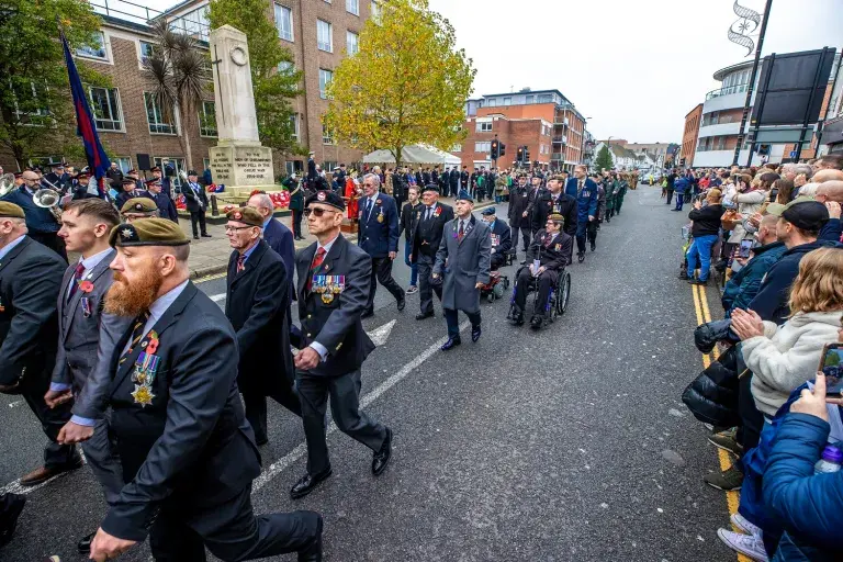 Crowds Watch The Parade