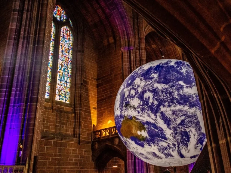 Photo By Phil Longfoot . Gaia At Liverpool Cathedral For Liverpool City Councils River Festival 2019