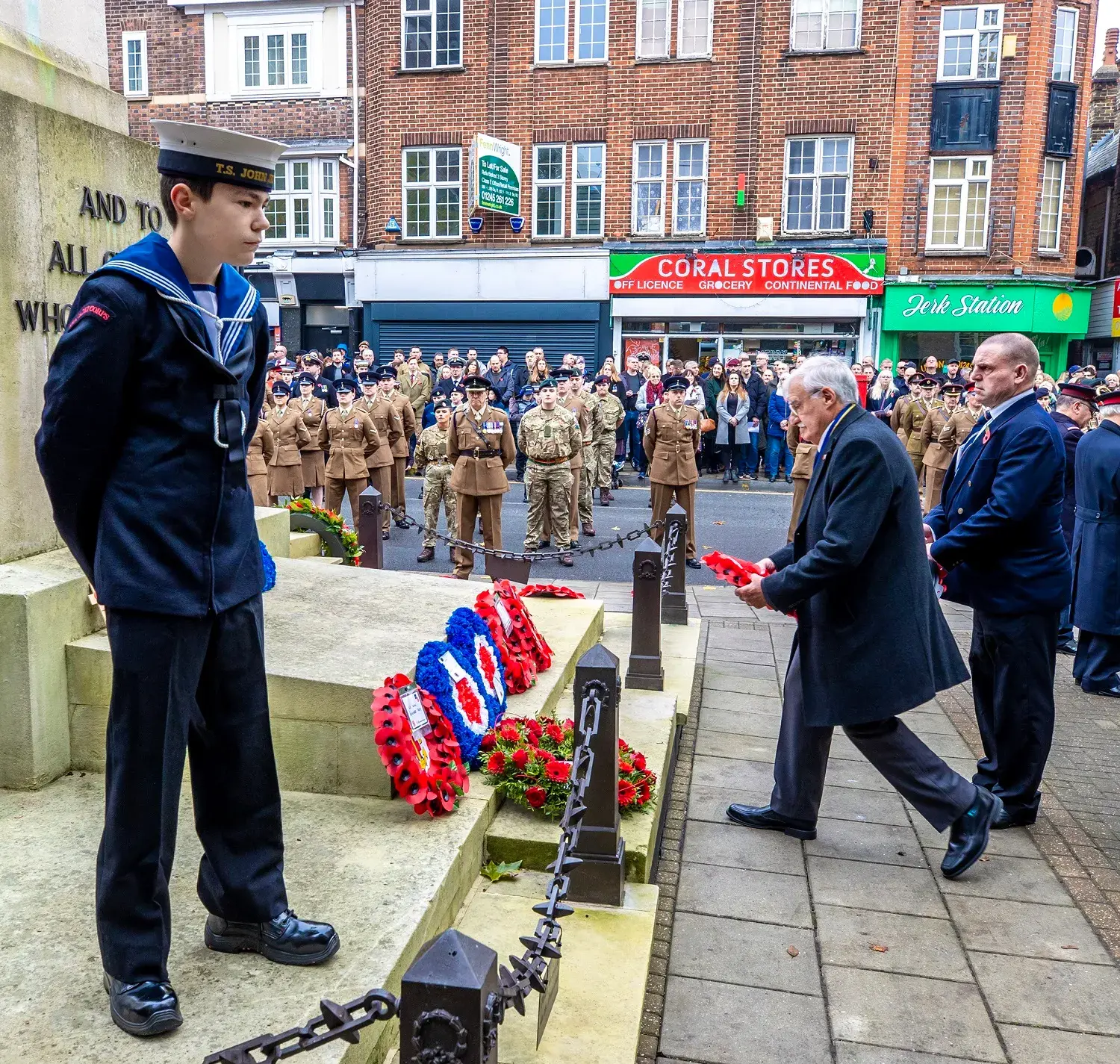 Wreaths Placed At The War Memorial