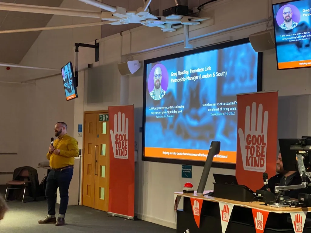 Gregg Headly From Homeless Link At A Talk