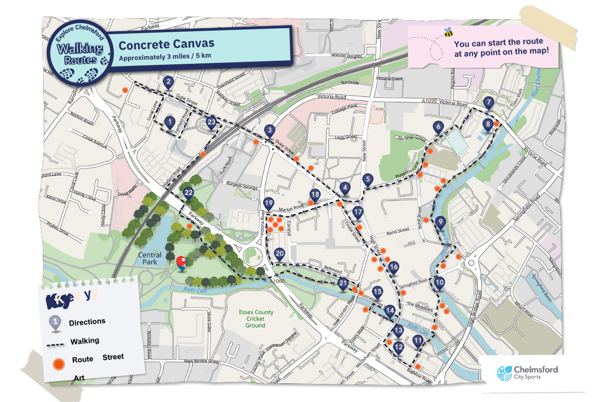 Map Of Concrete Canvas Trail Route