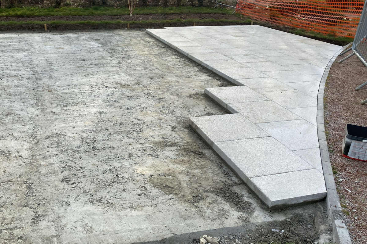The Area During Works Paving Being Laid