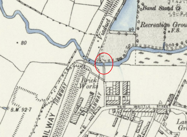 1895 Ordnance Survey Map Showing Location Of Seymour Bridge