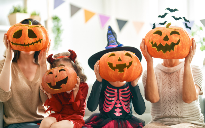 Kids With Halloween Pumpkins