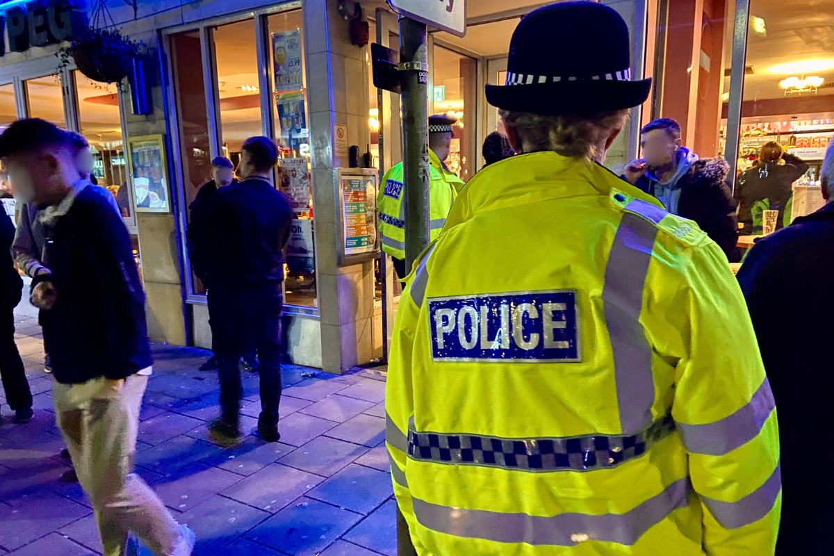 Police Officers Patrol Entering A Chelmsford Venue