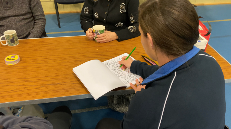 Participants Do Mindful Colouring At With You In Mind Session