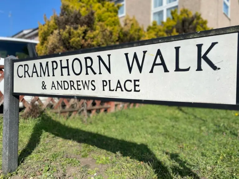 Cramphorn Walk road sign in Chelmsford