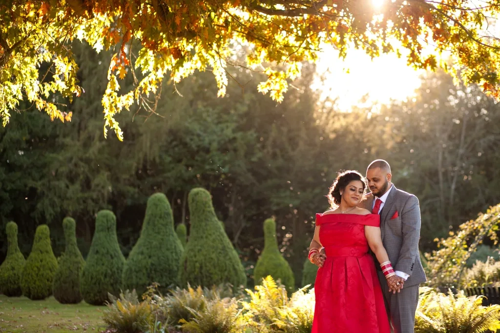 Wedding at Hylands - bride in red dress