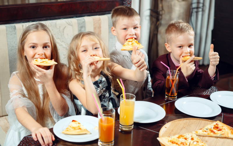Kids Eating Pizza