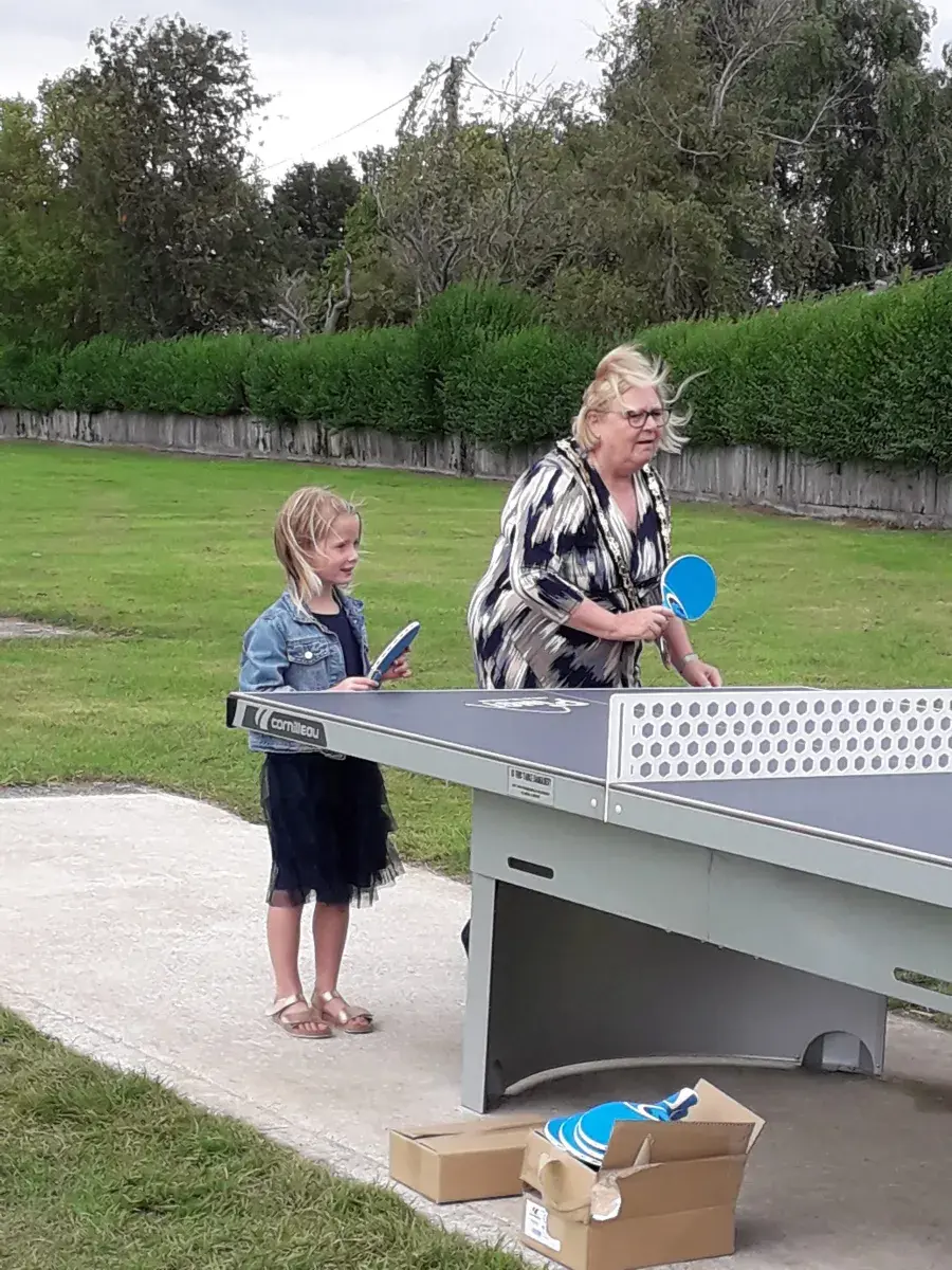 Mayor Deakin Playing Table Tennis