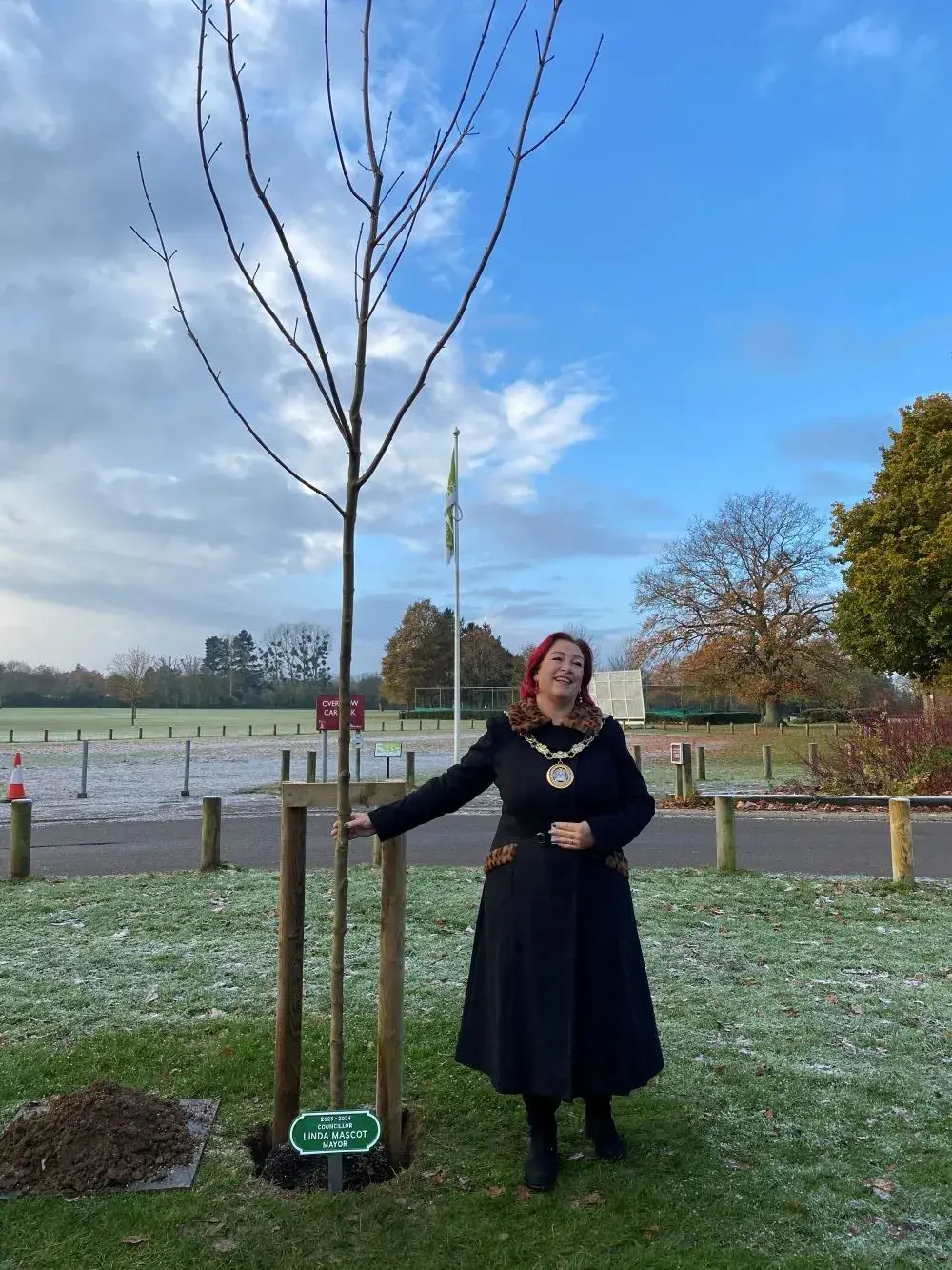 Cllr Mascot with her maple tree
