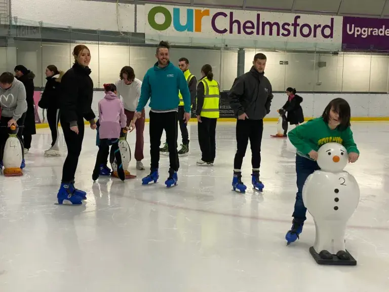 Children Take Part In A Sport For Confidence Accessible Ice Skating Session