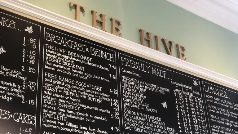 Hive Cafe menu