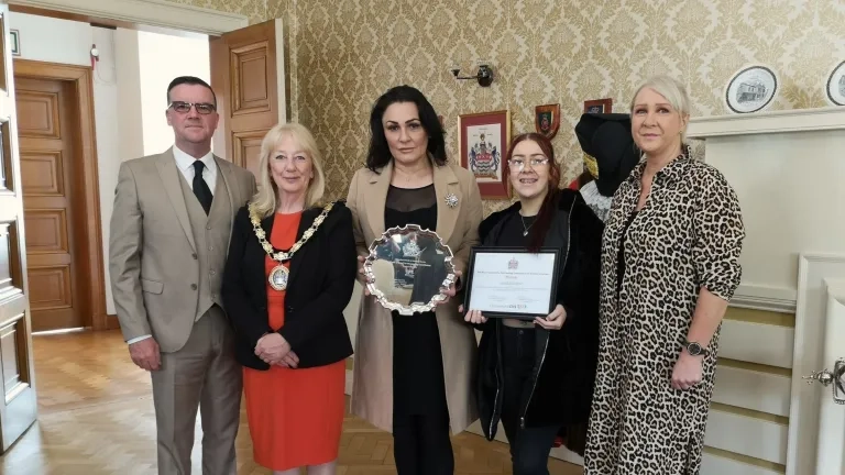 Mayor Dobson With Award Recipients