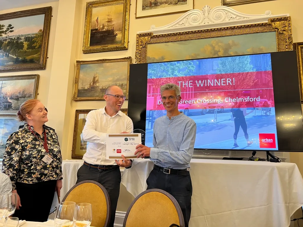 Officers from Chelmsford City Council receiving 2023 Urban Transport Design Award