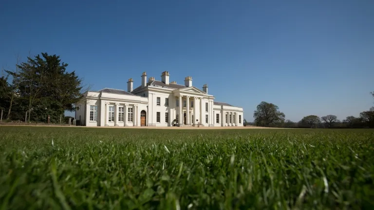 Hylands House with blue sky