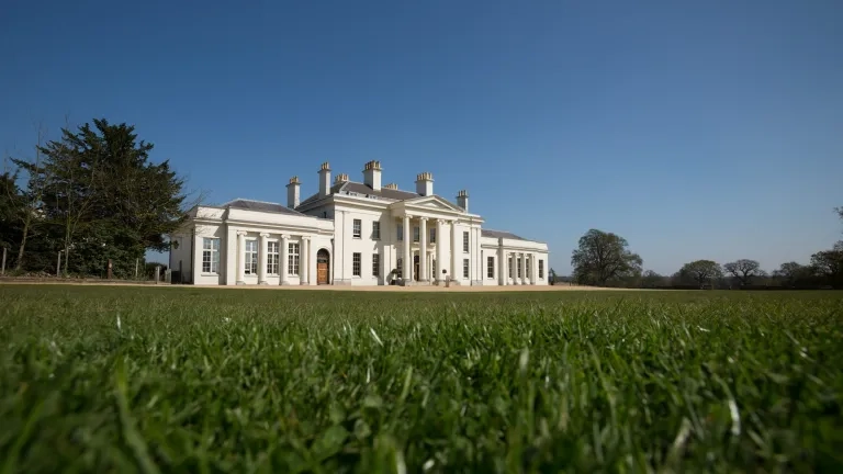 Hylands House with blue sky