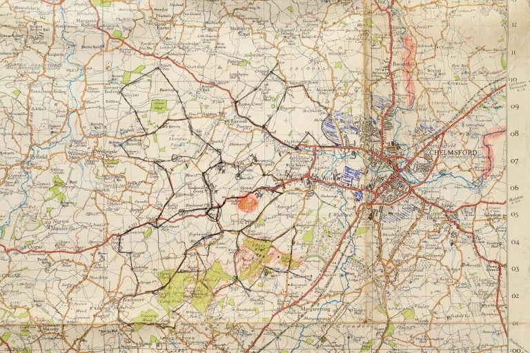 Map Of Chelmsford Annotated By JA Baker