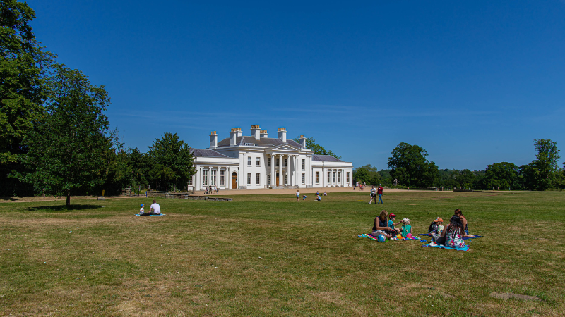 Picnickers On The Front Lawn Of Hylands House