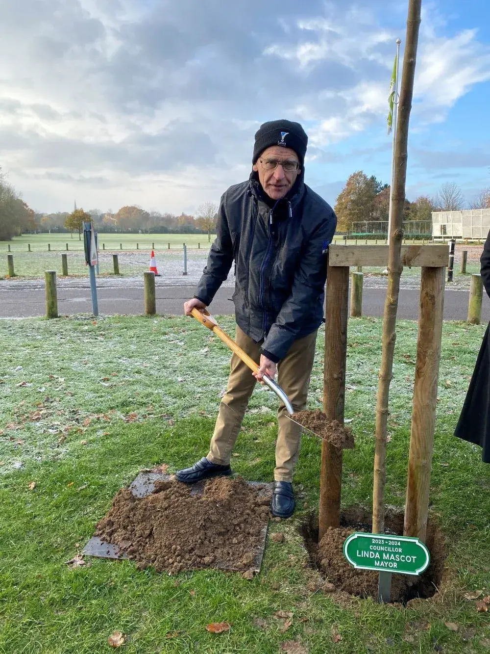 David Ford helping to plant tree