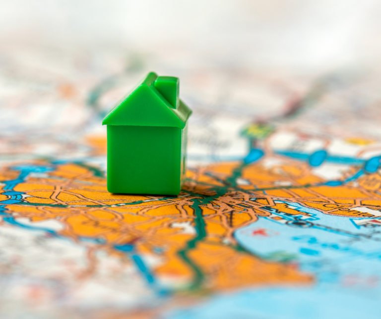 Plastic House On Map