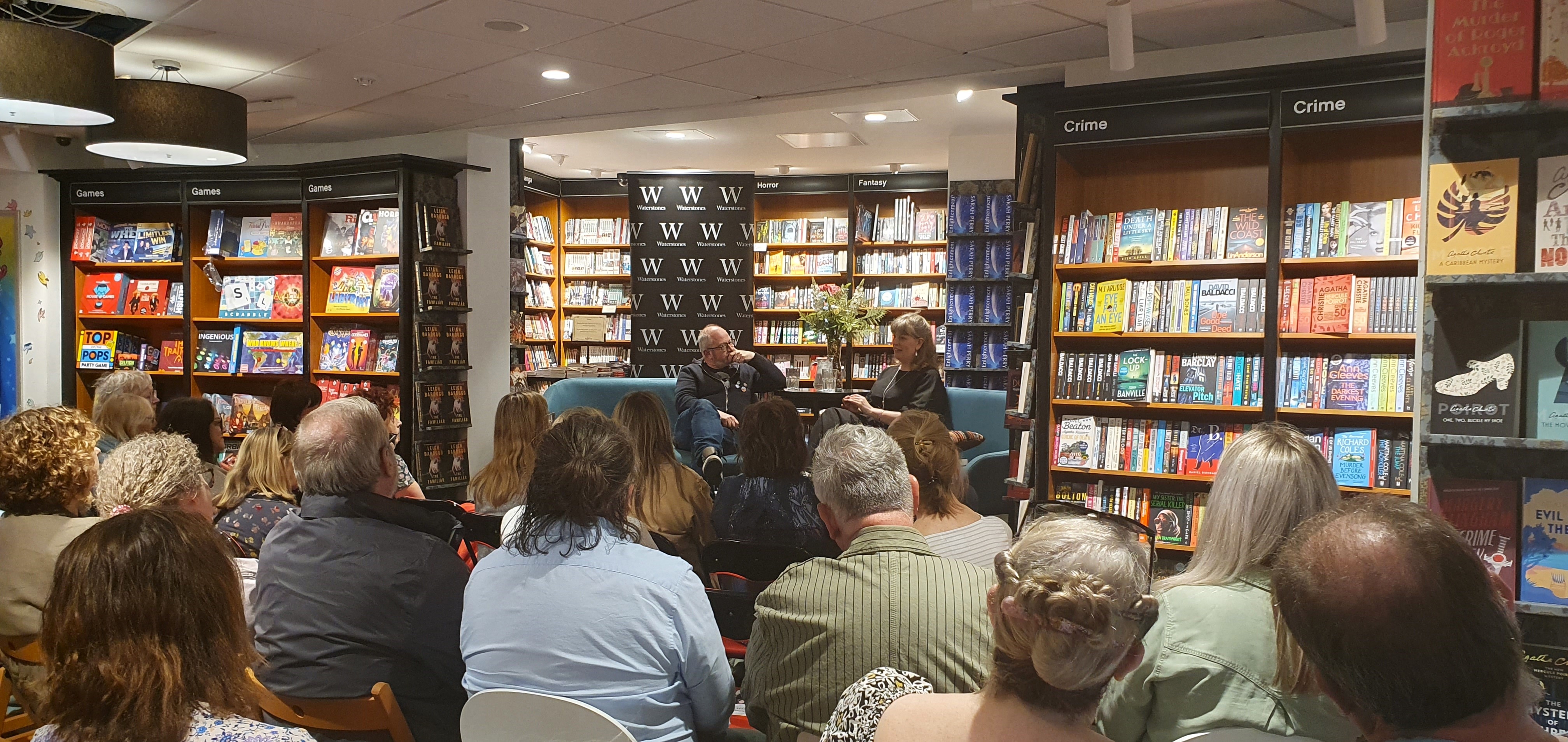 Sarah Perry and Robin Ince at Waterstones