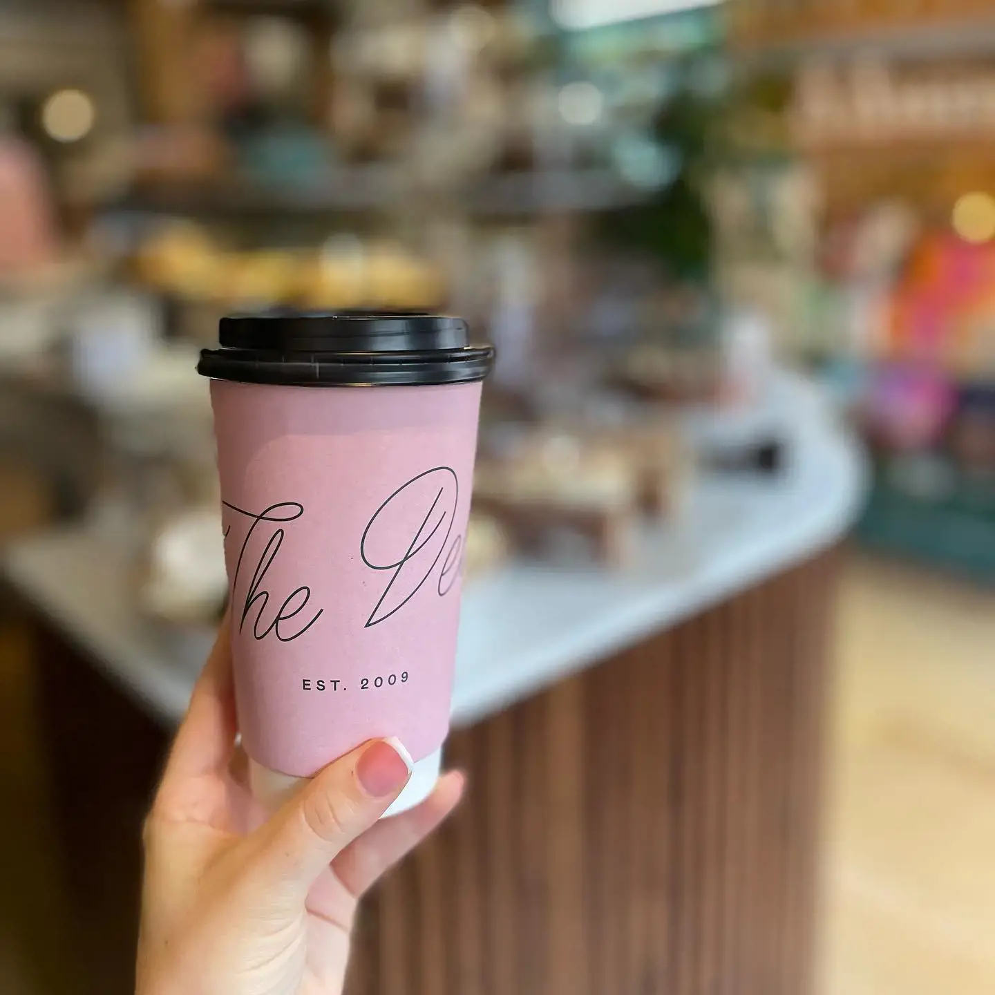 Pink Deli coffee cup