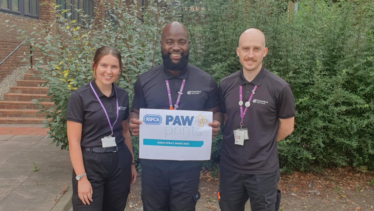 Community Protection Officers With Their Paw Prints Award